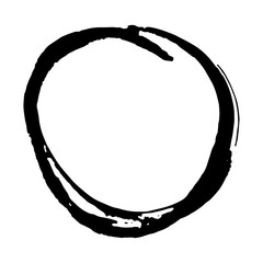Wall Mural - round frame, grunge textured hand drawn element, vector illustration isolated on white background