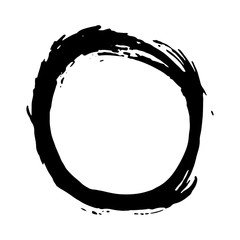 Wall Mural - round frame, grunge textured hand drawn element, vector illustration isolated on white background