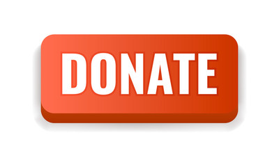 Poster - Red donate button. Vector illustration.