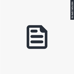 Poster - Document, file icon, flat style sign for mobile concept and web design