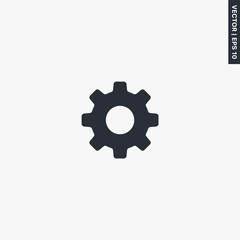 Poster - Settings icon, flat style sign for mobile concept and web design