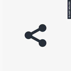 Poster - Share, connection icon, flat style sign for mobile concept and web design