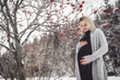 © Louis-Photo - Young happy pregnant woman in snowy forest