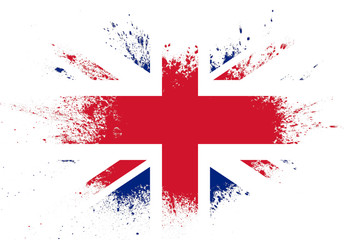 Poster -  flag of great britain with texture. template for design