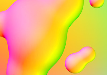Poster - Fluid design liquid blobs with vibrant intense colors abstract background