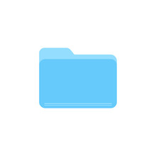 Blue Folder Flat Vector Icon Isolated On A White Background.