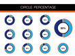 circle percentage,Performance analysis in percent, 10,20,30,40,50,60,70,80,90, vector infographic
