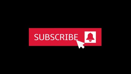 Aufkleber - Subscribe button template. Red Subscribe button with bell sign and white arrow click, 4K animation footage clip