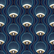 Art deco seamless pattern design with art noveau elements