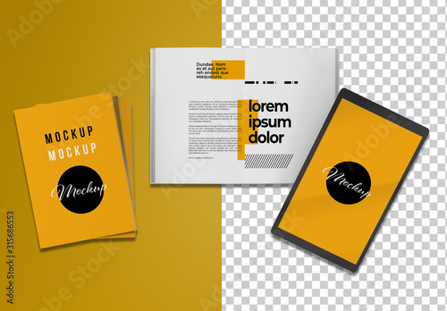 Download Ebook And Open And Closed Books Mockup Stock Template Adobe Stock