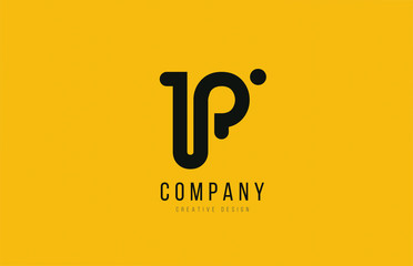 P yellow black alphabet letter for company logo icon design