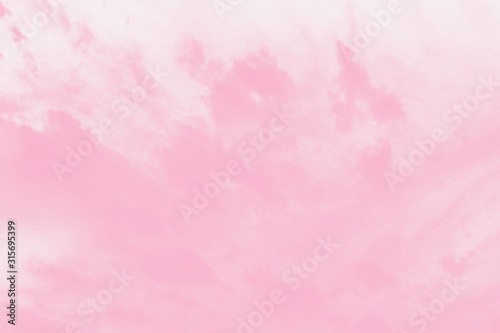 Fotomural Pale watercolor gradient pink sky background, soft delicate clouds
