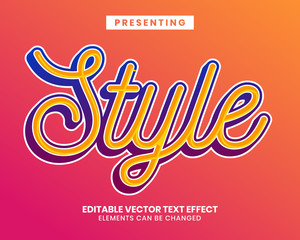 Fototapete - Vibrant color script font editable text effect
