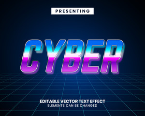 Poster - 3d 80s Retro futuristic style editable text effect