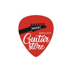 guitar store logo.Music icons for audio store, branding or poster. vector Illustration