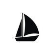 Vector illstration of simple boat icon. Flat design. Isolated.