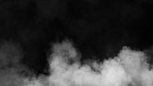 Explosion White Fog On Isolated Black Background. Experiment Chemistry Smoke . The Concept Of Aromatherapy. Stock Illustration.