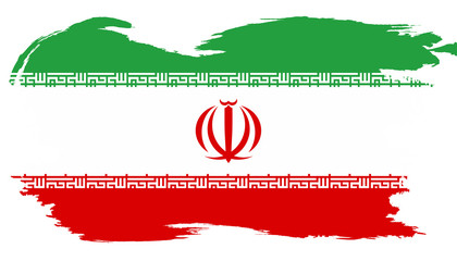 Canvas Print - Iranian National Flag With Grunge Border