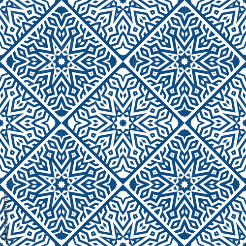Abstract seamless geometric pattern. Some forms smoothly transform into other...