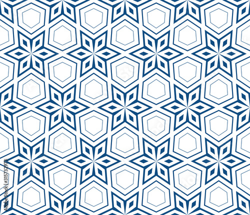 Abstract seamless geometric pattern. Some forms smoothly transform into other...