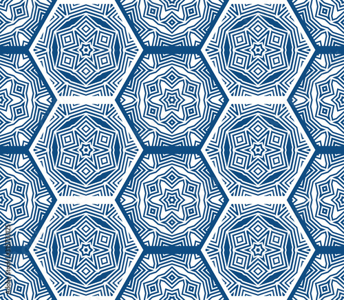 Abstract seamless geometric pattern. Some forms smoothly transform into other...