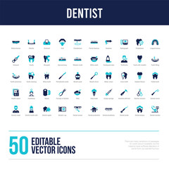 50 dentist concept filled icons