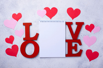 Poster - Valentines Day background with letters LOVE