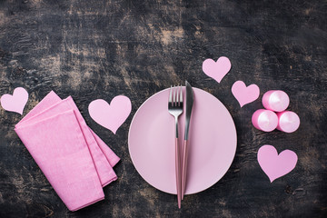 Poster - Valentines Day pink table setting