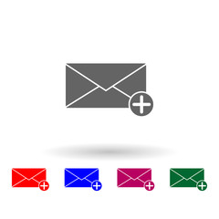 Poster - Add a message multi color icon. Simple glyph, flat vector of web icons for ui and ux, website or mobile application