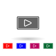 Poster - Media player multi color icon. Simple glyph, flat vector of web icons for ui and ux, website or mobile application