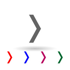 Poster - Narrow arrow multi color icon. Simple glyph, flat vector of web icons for ui and ux, website or mobile application