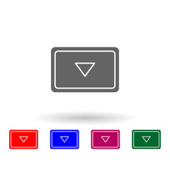 Poster - Down arrow in rectangle multi color icon. Simple glyph, flat vector of web icons for ui and ux, website or mobile application