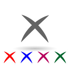Poster - Crossing lines multi color icon. Simple glyph, flat vector of web icons for ui and ux, website or mobile application