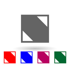 Poster - Square with corners multi color icon. Simple glyph, flat vector of web icons for ui and ux, website or mobile application