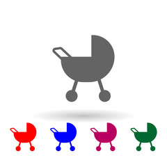 Wall Mural - Stroller multi color icon. Simple glyph, flat vector of web icons for ui and ux, website or mobile application