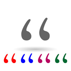 Leinwandbilder - quotation marks multi color icon. simple glyph, flat vector of web icons for ui and ux, website or m