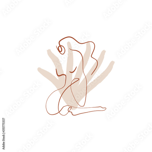 Obrazy Picasso  bodypositive-woman-line-drawing-modern-abstract-linear-ink-brush-art-wspolczesna-ciagla