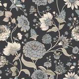 Floral seamless original pattern in vintage paisley style