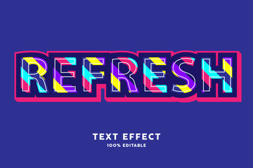 Sticker - Fresh Colorful lines with dark blue and red outline text effect, editable text