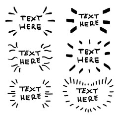 Poster - vector hand drawn collection of design elements for emphasis text in comic style