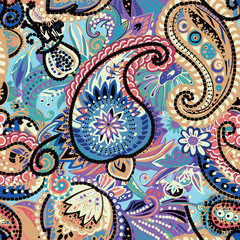 Original traditional oriental vintage paisley pattern in a modern version.