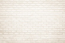 Background Of Wide Cream Brick Wall Texture. Old Brown Brick Wall Concrete Or Stone Wall Textured, Wallpaper Limestone Abstract Flooring/Grid Uneven Interior Rock. Home Or Office Design Backdrop.
