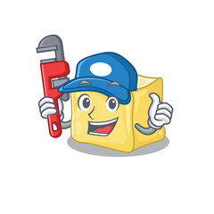 Canvas Print - Cool Plumber creamy butter on mascot picture style