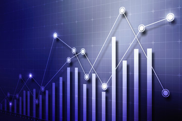 Poster - 2d rendering Stock market online business concept. business Graph 