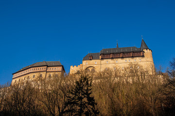 Karlstejn castle on top of a hill