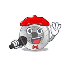 Sticker - Happy car brake singing on a microphone