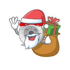 Poster - Santa car brake Cartoon character design having box of gift