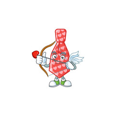 Sticker - A romantic sweet red love tie Cupid with arrow and wings