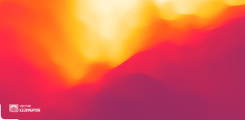 Wall Mural - Desert dunes sunset landscape. Mountain landscape with a dawn. Mountainous terrain. Hills silhouette. Abstract background. Vector illustration.