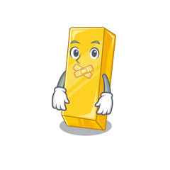 Sticker - a silent gesture of gold bar mascot cartoon character design